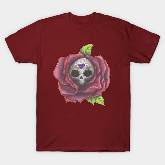flower skull T-Shirt by Beckoid